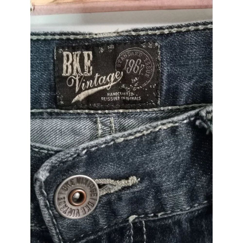 BKE Vintage 33R Welder Straight Dark Wash Casual Outdoor Biker Denim Jeans